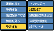 操作一覧・設置設定
