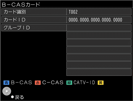 カードの状況が表示されます