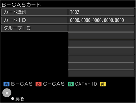 カードの状況が表示されます