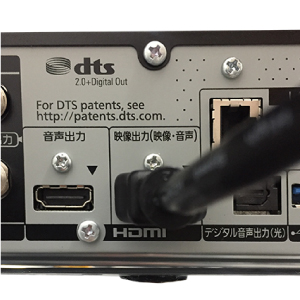 eo光テレビチューナー背面の差し込み口の例